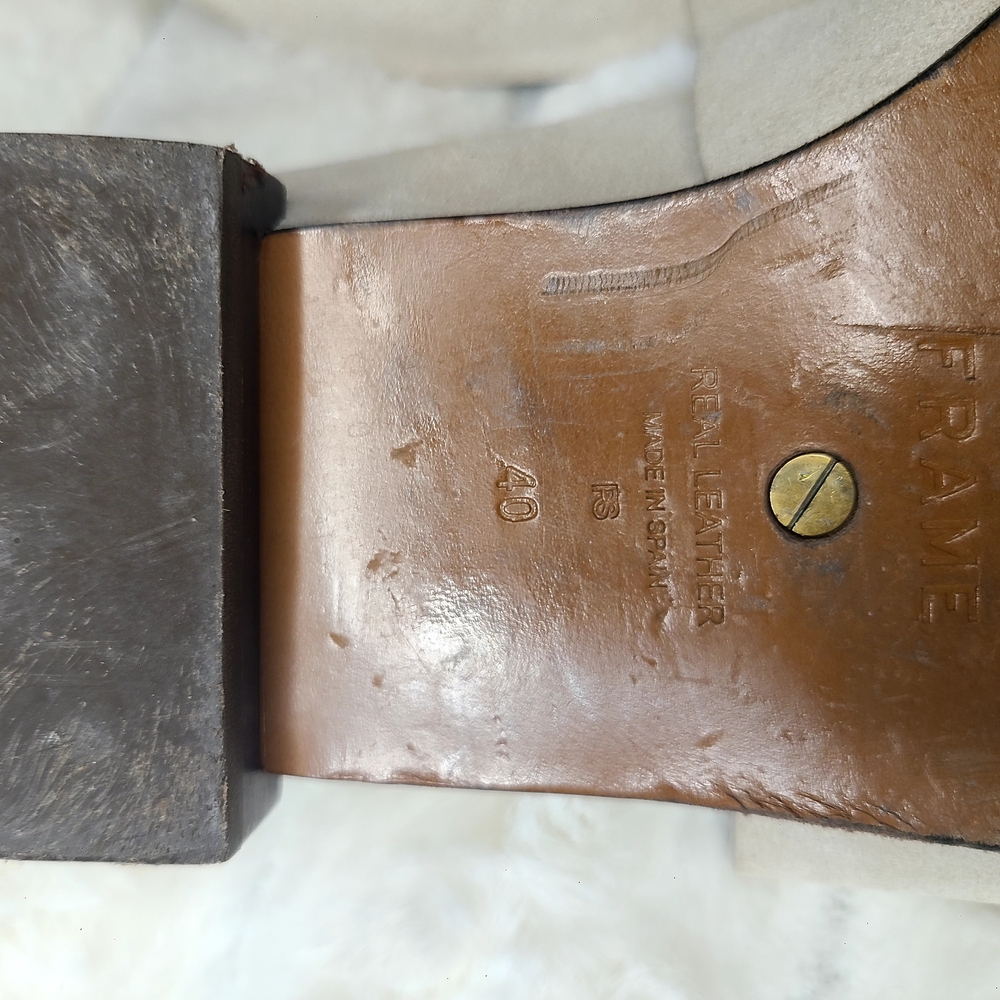 Frame Denim Cream and Gold Flats with Horsebit Detail - Picture 8 of 9